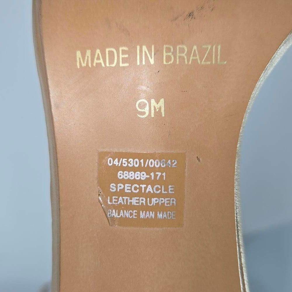 Bruno Valenti Women's Tan Leather Ankle Strap Heels Square Toe Stiletto Size 9M - Picture 8 of 11